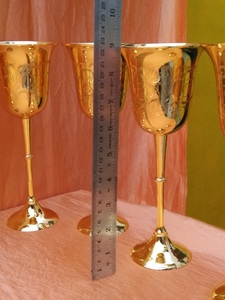 Traditional Handmade Brass <b>Wine</b> <b>Goblet</b> Engraved Chalice Vintage Metal Cup Antique Drinking Glass Barware Wedding Decor - Product Image 6