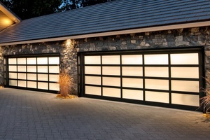 Portes <span class=keywords><strong>de</strong></span> <span class=keywords><strong>garage</strong></span> automatiques à vue panoramique 16x8, portes sectionnelles coulissantes en polycarbonate givré <span class=keywords><strong>avec</strong></span> <span class=keywords><strong>porte</strong></span> piétonne, <span class=keywords><strong>porte</strong></span> pliante résidentielle - Product Image 6