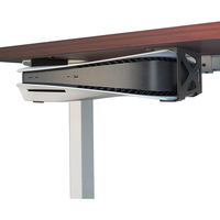 Support de rangement en métal sous le bureau pour console PS5, étagère en acier au carbone avec protections en silicone, gain de place pour l'organisation du bureau