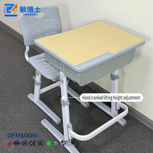 Ensemble bureau et chaise pour écolier, certifié ISO, réglable, à <span class=keywords><strong>colonne</strong></span> unique, avec tiroir - Product Image 5