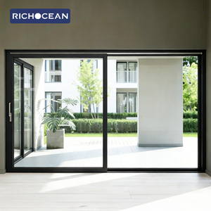Portes coulissantes extérieures en aluminium RICHOCEAN Floria Modern Hurricane Impact Laminated Glass, résistantes aux intempéries et à l'impact des ouragans. - Product Image 2