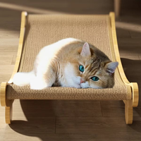 Chaise longue griffoir pour chat 2-en-1 en panneau de densité avec corde de chanvre écologique, surface résistante à l'usure, lit ergonomique inclinable pour chat