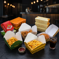 Service OEM ODM, boîte à hamburger jetable en papier kraft/papier ondulé, matériaux de qualité alimentaire, pour restaurant de restauration rapide