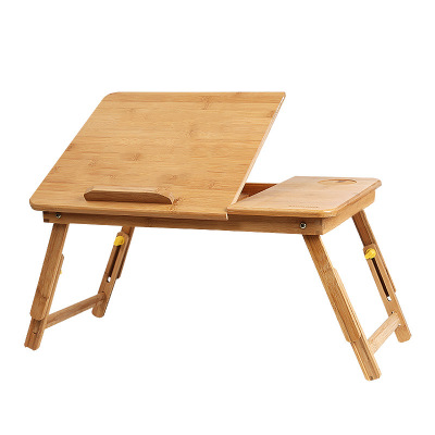 Bamboo Adjustable Tilting Top Multi Function Table Bed Laptop Desk with Folding Legs