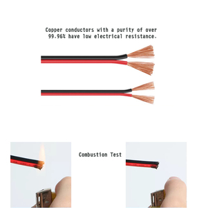 Rvb đỏ-đen đôi song song dây 2 lõi 0.5 / 1.0 / 2.5mm ² cho giám sát LED dải ánh sáng và loa cáp điện - Product Image 4