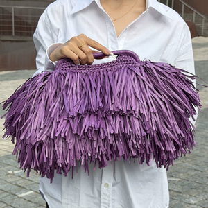 Borse Artigianali in Rafia con Nappe all'Uncinetto, <span class=keywords><strong>Pochette</strong></span> <span class=keywords><strong>da</strong></span> <span class=keywords><strong>Sera</strong></span> <span class=keywords><strong>da</strong></span> <span class=keywords><strong>Donna</strong></span>, Borse di Lusso per <span class=keywords><strong>Donna</strong></span> - Product Image 3