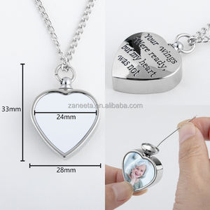 升华项链心形项链嘻哈饰品升华骨灰盒项链空白 - Product Image 4