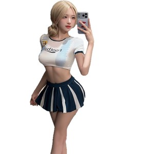 Disfraz Sexy de Animadora de Fútbol Americano para Mujer, Uniforme de Juego de Roles, Top Corto, Falda Plisada, Lencería de Dos Piezas, Atractivo y Sensual, Venta al Por Mayor - Product Image 1