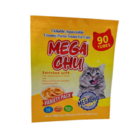 Sac d'emballage en plastique refermable pour bâton de friandises pour chat doypack réutilisable stockage personnalisé des aliments pochette à fermeture éclair debout avec logo