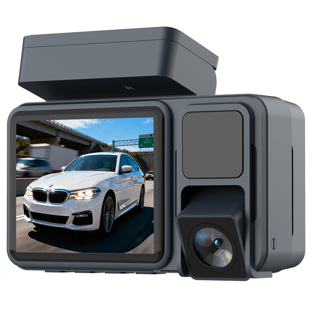3 Channel Dash Cam, WiFi, Built-in GPS, 1440P+1080P+1080P Front and Rear Inside, Triple Car Camera with 2 Inch Screen, G Sensor