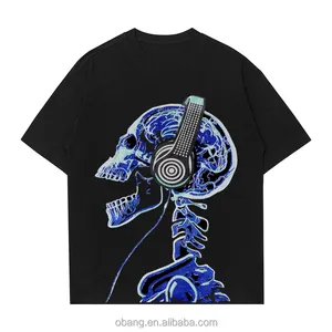 Partido LED T-shirt painel macio el brilho roupas roupas DJ brilho no escuro padrão de brilho OEM