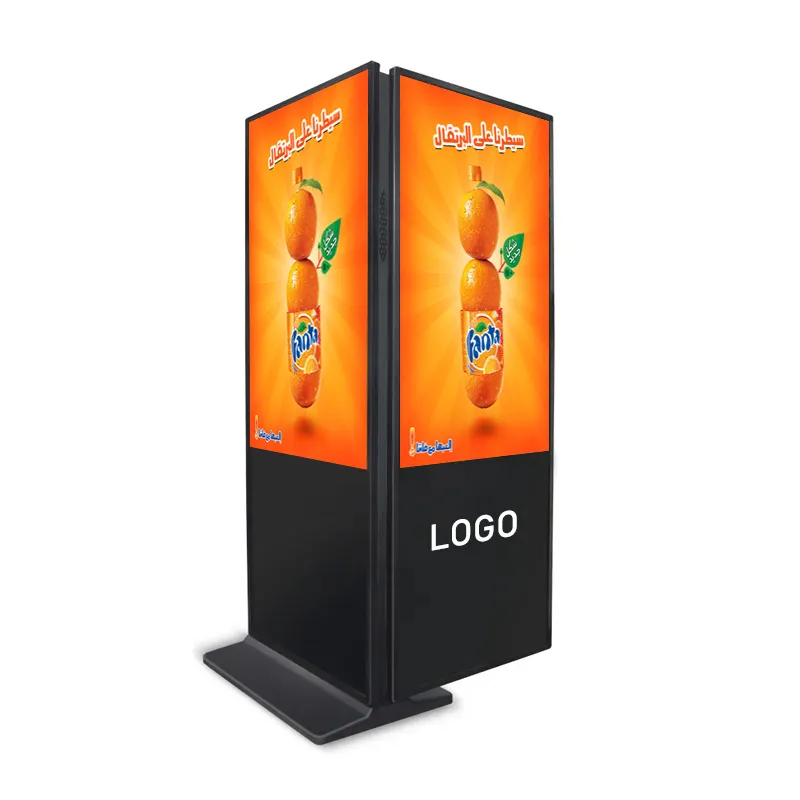 55-Inch Floor Stand Android Media Player Retail Store Education Wayfinding Double-Sided LCD Display with 1920x1080 Resolution
