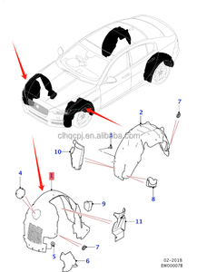 Pour Jaguar XE2015-2020 garniture de garde-boue de passage de roue avant T2H1029 T4N26174 T2H1030 T4N26175 bouclier anti-éclaboussures de timonerie - Product Image 6