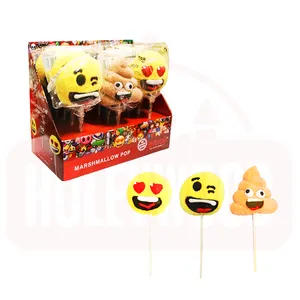 Holeywood 20g emotikon marshmallow dapat disesuaikan hadiah Hari April Fool buah manis dengan kotak rasa gula kemasan buatan Tiongkok