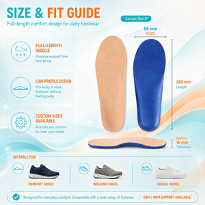 <span class=keywords><strong>Semelles</strong></span> orthopédiques confortables pour le sport, à prix d'usine, souples et thermoformables, ajustables pour soulager la douleur au pied, avec soutien de la voûte plantaire, pour pieds diabétiques - Product Image 4