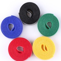 Attache de câble auto-adhésive double face colorée Crochet et boucle de cordon écologique Bande réutilisable