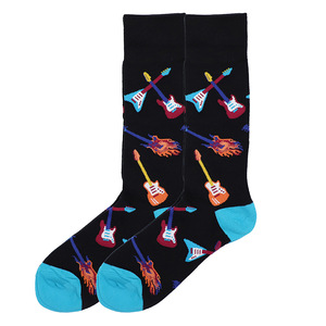 Calcetines Divertidos de Colores para Hombre, Calcetines Invisibles de Algodón Peinado, Calcetines Casuales de Moda para Mujer con Estampados de Guitarra, Piña, Bicicleta, Tiburón y Argyle - Product Image 2