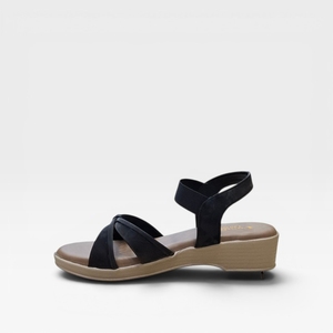 Elegant Womens Black Wedge <b>Sandals</b> With Bow Strap Comfortable Open Toe Casual Footwear For Ladies Daily Wear Summer Party - Product Image 4
