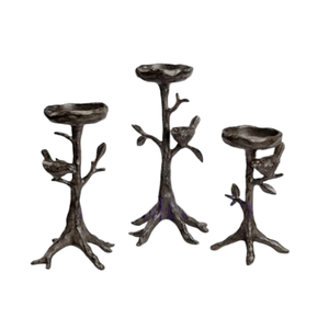 Hot Selling Table Top Decoration Aluminum <b>Candle</b> <b>Stand</b> With 4 <b>Candle</b> Rough Nickel Silver Color New Style <b>Candle</b> Holder Handmade - Product Image 3