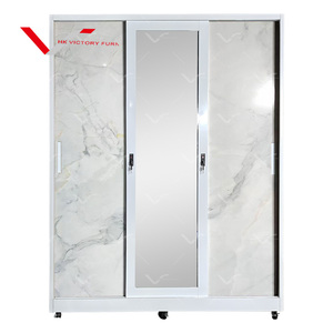 Armoire métallique à 3 portes coulissantes en acier pour chambre de bébé, motif imprimé - Product Image 4