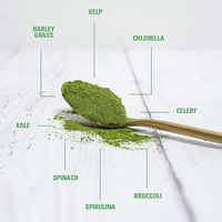 Poudre verte ODM, complément alimentaire superalimentaire, mélange de superaliments verts, superaliments verts, poudre de légumes crus