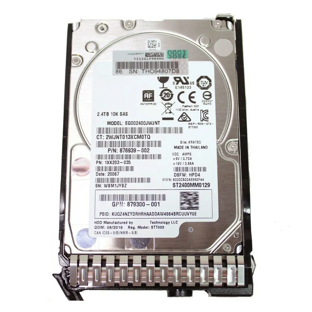 881457-B21 G8 G9 G10 2.4TB 10K 2.5 SAS 12G 881507-001 876939-002 EG002400JWJNT Guangzhou HDD Disk Server Hard Disk b Second Hand