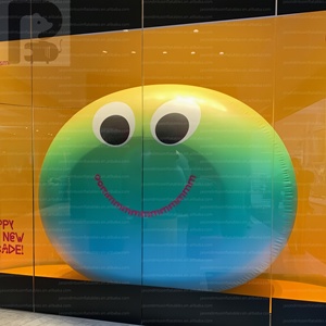 Ballon publicitaire gonflable géant ovale de 2,5 m avec logo personnalisé, visage souriant, pour centre commercial, événement extérieur, marque, vente au détail - Product Image 1