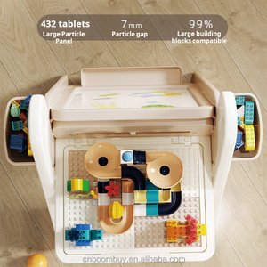 Juego de Mesa Infantil Multifuncional Moderno, Caballete de Plástico, Librería para <span class=keywords><strong>Libros</strong></span> Ilustrados, Mesa Plegable para Bloques de Construcción para Niños - Product Image 2