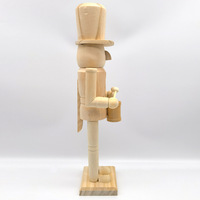 Usine Vente Américain 38CM En Bois Non Coloré Casse-Noisette Marionnette DIY Peint Ensemble Décoration De Noël Cadeau Casse-Noisette Géant En Plein Air