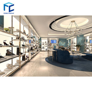 Interior Design moderno del negozio di scarpe, Design dello Showroom di scarpe in MDF nero - Product Image 1