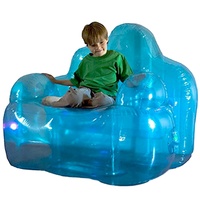 Silla inflable de vinilo de alta resistencia, tumbona azul aurora, gran tamaño, resistente al agua, fancy blow up, LED, sofá, silla, muebles