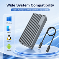 Enclosure SSD M.2 NVMe TBT3/USB4 40Gbps PCIe Gen4 8TB Penyimpanan Eksternal untuk SSD 2230/2242/2260/2280