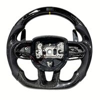 Volant en cuir noir en fibre de carbone LED directement de l'usine pour Dodge Charger Challenger SRT 2019-2023