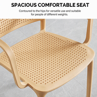 HAUMR Chaise de salle à manger nordique en plastique avec dossier évidé épaissi pour salon de thé, bibliothèque, bureau et loisirs