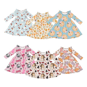 Abbigliamento per bambini personalizzato <span class=keywords><strong>abiti</strong></span> 0-16 anni autunno inverno manica lunga principessa ruffles design dress sweet girl evening party dress - Product Image 1