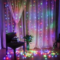 Tirai jendela gantung Led 200/300, 2/3m untuk dekorasi dinding kamar tidur, pesta dalam ruangan luar ruangan