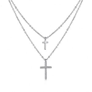 Dylam <b>Cross</b> Necklace for Women S925 Silver Layered <b>Chain</b> <b>Cross</b> Pendant Necklace Simple Jewelry Gifts <b>Chain</b> Necklace - Product Image 1