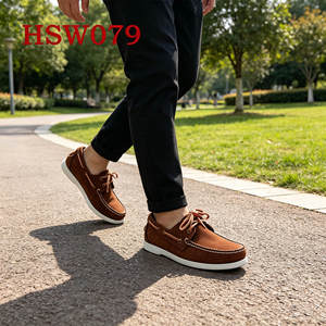 CXT, Zapatos Náuticos Clásicos de Cuero Crazy Horse Marrón Oscuro de Alta Gama, Zapatos Casuales para Hombre Resistentes a los Olores para Caminar por la Calle HSW079 - Product Image 6