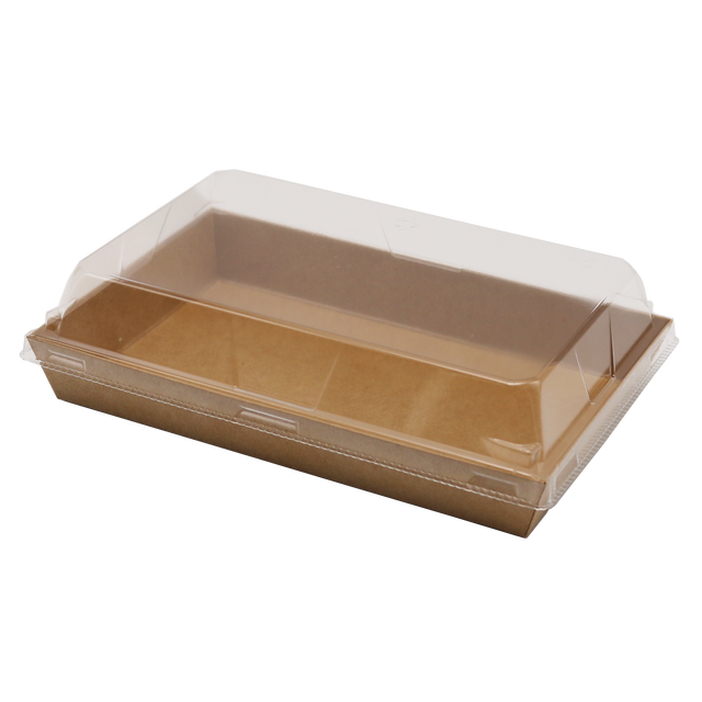 Eco Paper Sushi Tray Food Packing Container With Anti Fog Lid