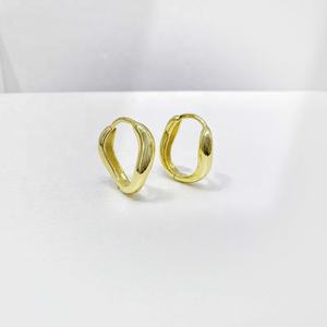 ต่างหูห่วงเงินแท้ 925 แบบตะวันตกสองสี รุ่น 2026 ราคาโรงงาน ขายส่ง ต่างหูห่วงทรงเรขาคณิตบิดเกลียวแฟชั่นฮิปฮอป - Product Image 2