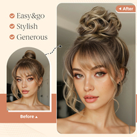SARLA Postiches synthétiques premium bouclées pour chignons désordonnés, extensions de cheveux avec élastique pour femmes