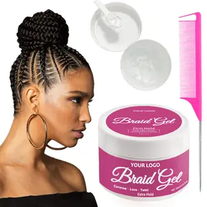 Vlechtgel Private Label Wax Pommade Met Low Moq Loc N Twist Braid Gel Hoge Kwaliteit Extreme Hold Diy Style Gel