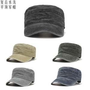 Casquette plate rétro en jean délavé et vieilli, style été, protection solaire, pour le camping, modèle transfrontalier - Product Image 2