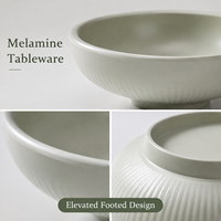 Bol à salade évasé en mélamine gris mat, forme corne, résistant aux chocs, compatible lave-vaisselle, pour buffet d'hôtel