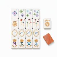 Ubin Mahjong Akrilik Empat Lapis Warna Oranye Berkilau, Mewah, Ramah Lingkungan, Tahan Lama, dan Portabel untuk Pesta Santai