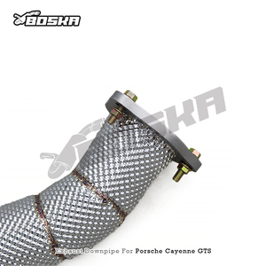 Tuyau d'échappement personnalisé en acier inoxydable 304 de 1,5 mm d'épaisseur pour Porsche Cayenne GTS 4.0T 2019-2024 Boska Free Flow avec bouclier thermique - Product Image 4