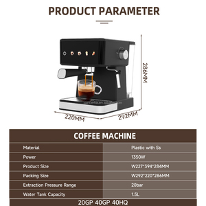 PANCERKA Household LCD Semi-Automatic Espresso <b>Machine</b> 20 Bar Multifunctional <b>Small</b> Milk Foam EU UK Plastic - Product Image 6