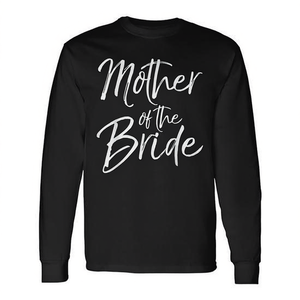T-shirt a maniche lunghe per la madre della sposa, per set coordinati per la famiglia per il matrimonio - Product Image 2