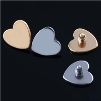 Getta G23/ASTM F136 Titane Zircon Étoile Rond Cœur 16G/14G Labret Stud Noir Bijou d'ancrage dermique pour Cadeau de Mariage et Fête