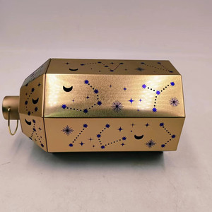 Thực phẩm cấp Bao bì hộp thiếc biểu tượng tùy chỉnh nến hộp thiếc đèn lồng hiệu ứng ánh sáng rỗng tám góc hình dạng kim loại có thể - Product Image 5